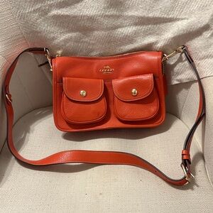Coach Orange Leather Crossbody Bag